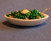 Dollhouse Miniature Peas and Carrots Side Dish
